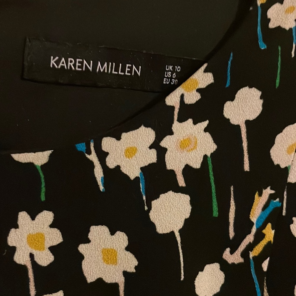 KAREN MILLEN Floral Print Tie-Waist Dress